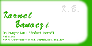 kornel banoczi business card