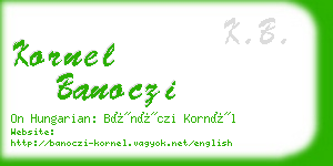kornel banoczi business card